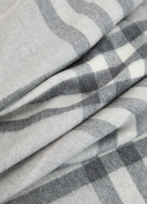 Burberry Sjaal van kasjmier met ruitdessin 170 x 30 cm  - detail 2 grijs