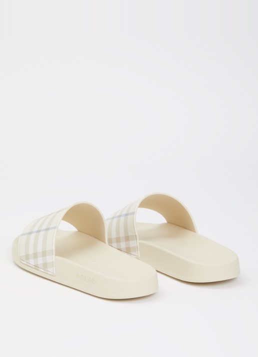 Burberry Slipper met geruit dessin - achterkant 2 beige