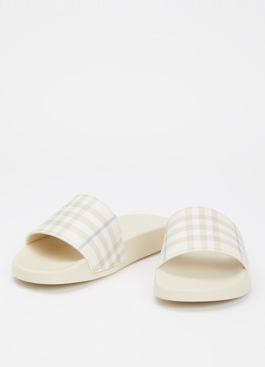 Burberry Slipper met geruit dessin - detail 3 beige