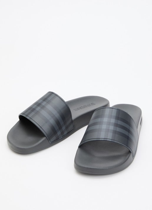 Burberry Slipper met logoprint - detail 2 antraciet