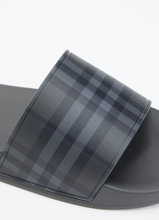 Burberry Slipper met logoprint - detail 5 antraciet