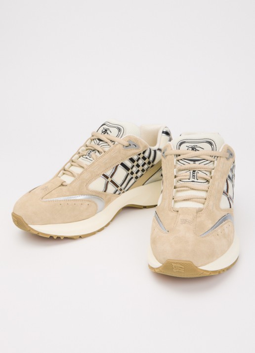 Burberry Sneaker met kalfssuède details - detail beige