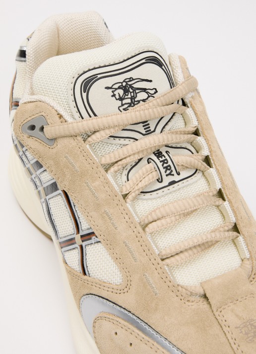 Burberry Sneaker met kalfssuède details - detail 4 beige