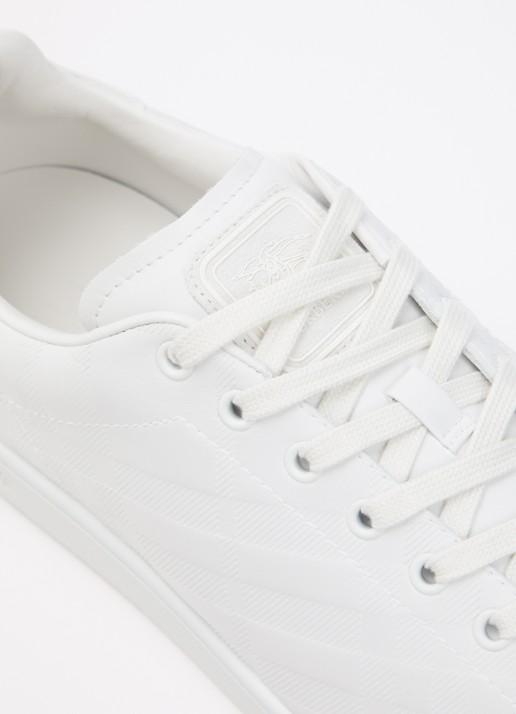 Burberry Sneaker van leer met details van suède - detail 6 wit