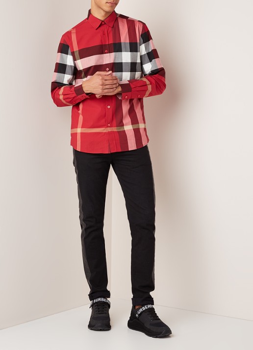 Burberry Somerton regular fit overhemd met ruitdessin - voorkant 4 rood