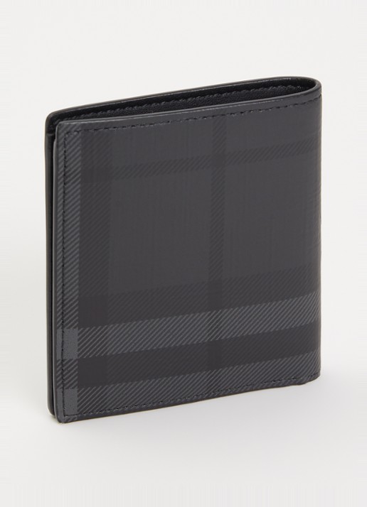 Burberry Southill portemonee met ruitdessin - achterkant 3 antraciet