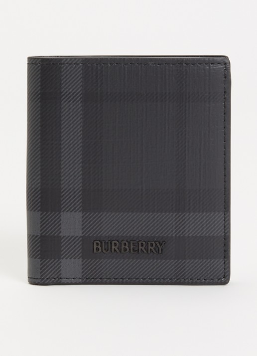 Burberry Southill portemonee met ruitdessin - voorkant antraciet