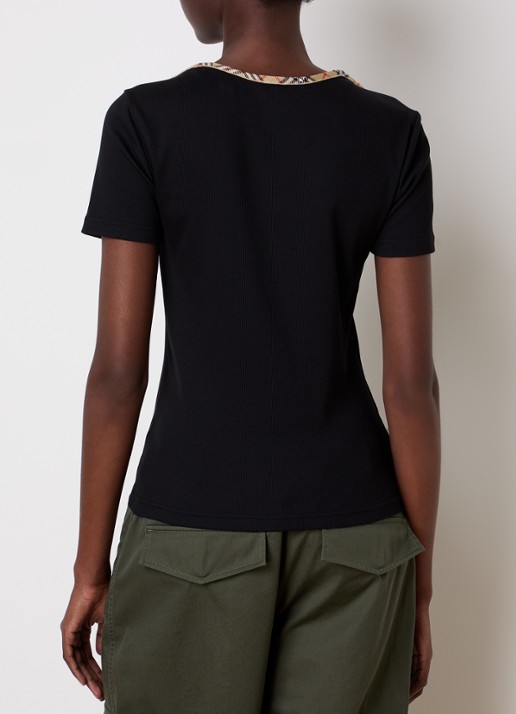 Burberry Stephanie T-shirt met ruitdessin - achterkant 5 zwart