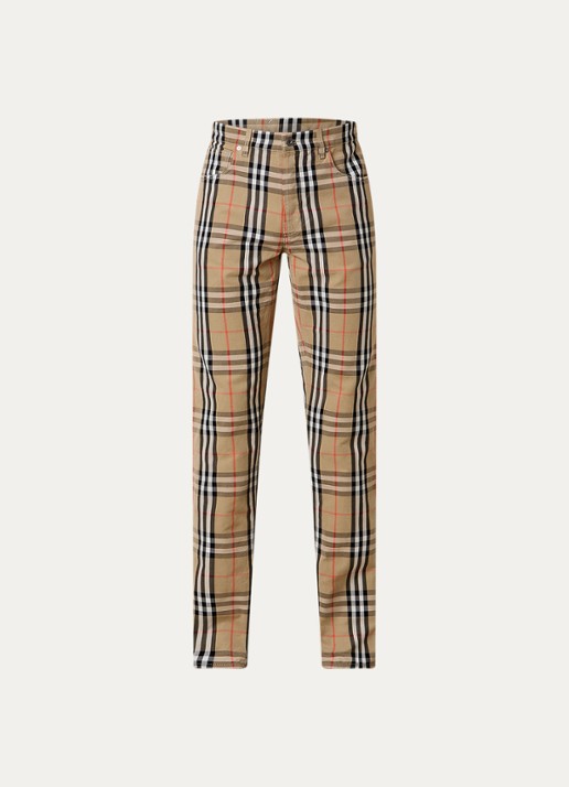 Burberry Straight leg jeans met ruitdessin
