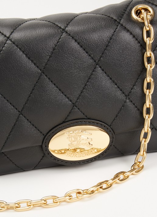 Burberry Strand schoudertas van kalfsleer met verstelbare schouderriem - detail 4 zwart