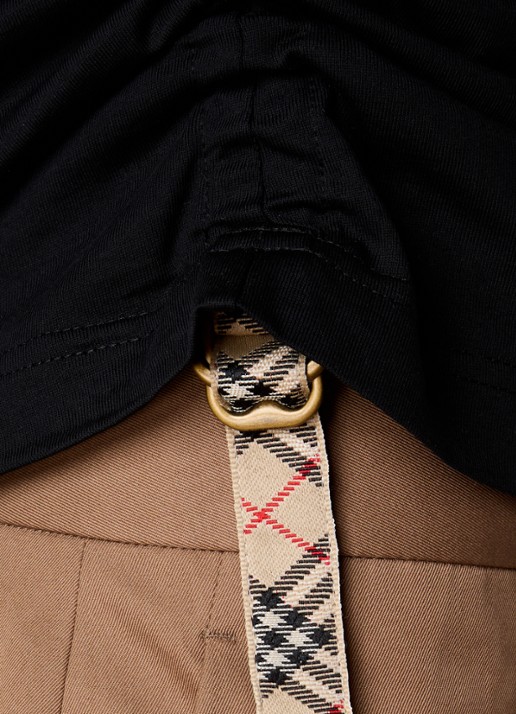 Burberry T-shirt met logoborduring - detail 5 zwart