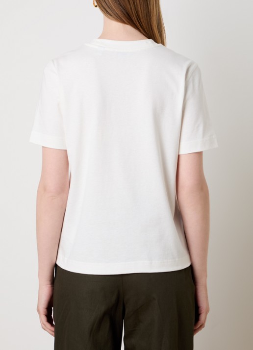 Burberry T-shirt met logoborduring - achterkant 5 gebroken wit