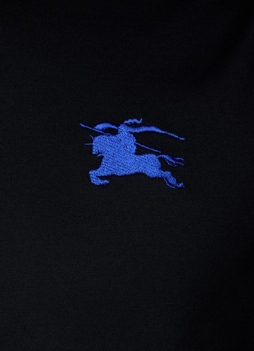 Burberry T-shirt met logoborduring - detail 3 zwart