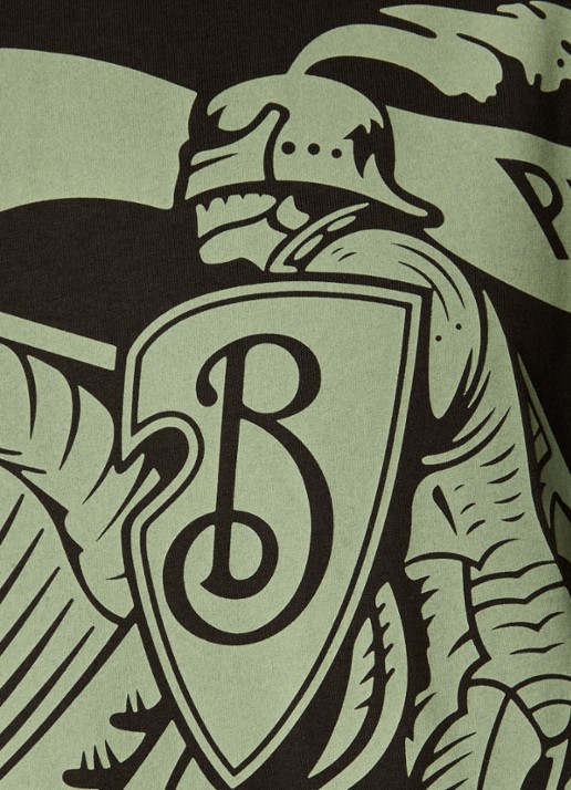 Burberry T-shirt met logoprint - detail 2 donkergroen