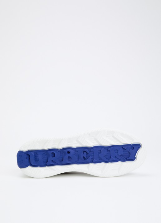 Burberry Terrace sneaker van kalfsleer met ruitdessin - detail 3 wit