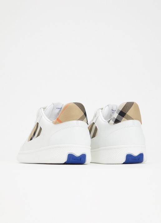 Burberry Terrace sneaker van kalfsleer met ruitdessin - achterkant 3 wit