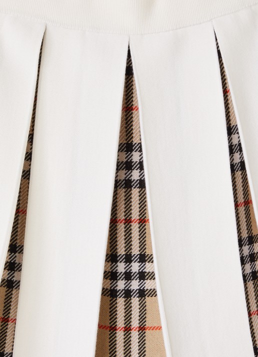 Burberry Theo rok in wolblend - detail ivoor