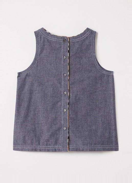 Burberry Top van chambray - voorkant 2 blauw