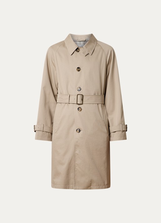 Burberry Trenchcoat met strikceintuur en steekzakken - voorkant 2 beige