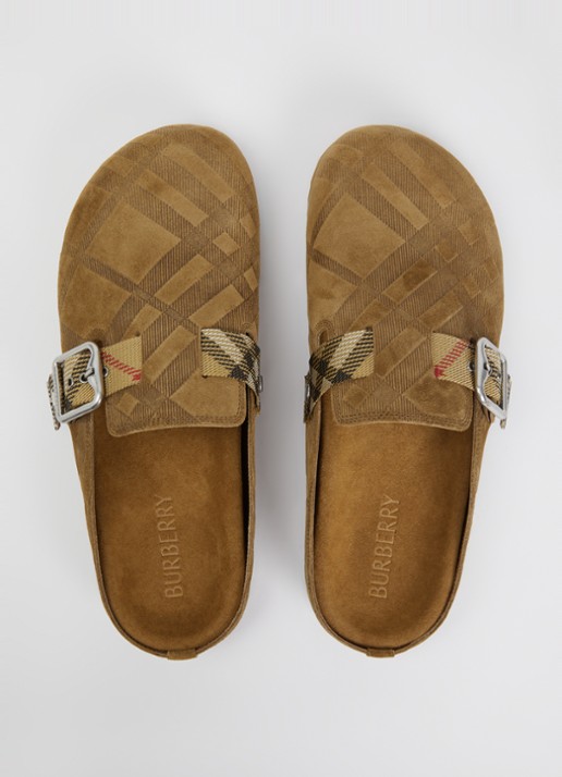 Burberry Urchin muiltje van kalfssuède met gespdetail - detail 4 beige