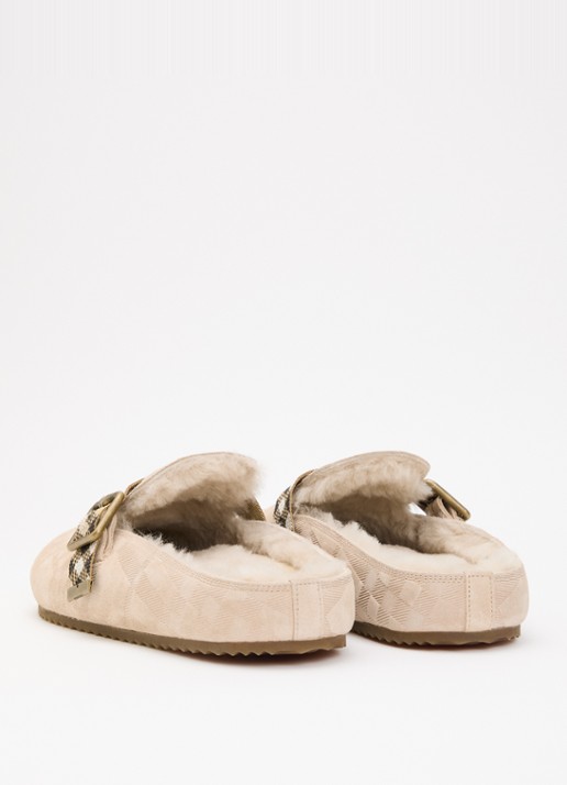 Burberry Urchin muiltje van kalfssuède - achterkant beige