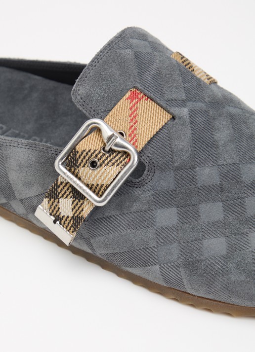 Burberry Urchin muiltje van suède met gespdetail - detail 7 grijs