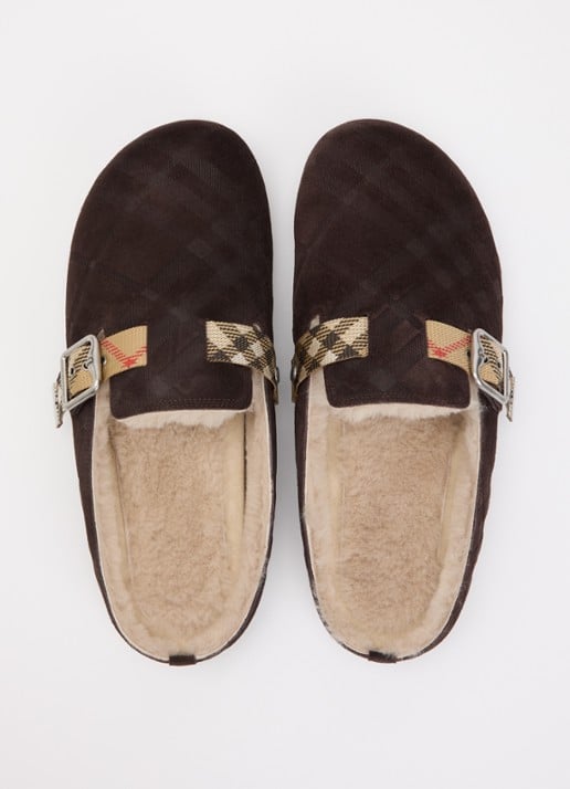 Burberry Urchin muiltje van suède - detail 3 bruin