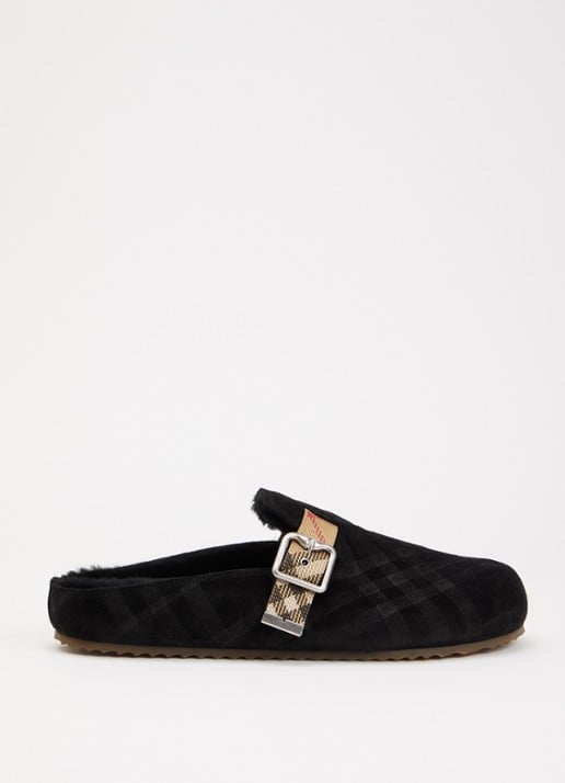 Burberry Urchin muiltje van suède - voorkant 6 zwart