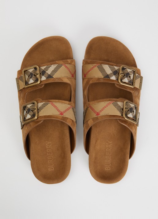 Burberry Urchin slipper van suède - detail 4 naturel