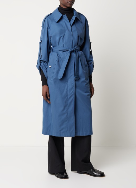 Burberry Whitmore trenchcoat met ceintuur  - detail 2 petrol