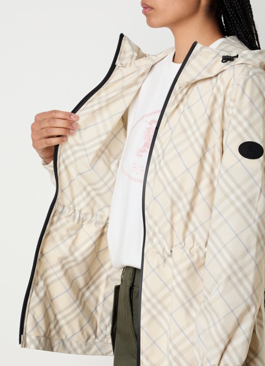 Burberry Windjack met ruitdessin - detail 4 beige