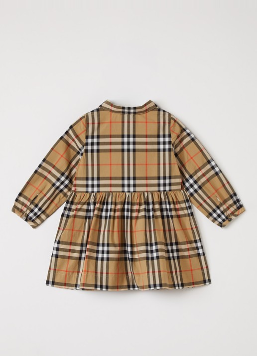 Burberry Winifred jurk met ruitdessin - voorkant 3 camel