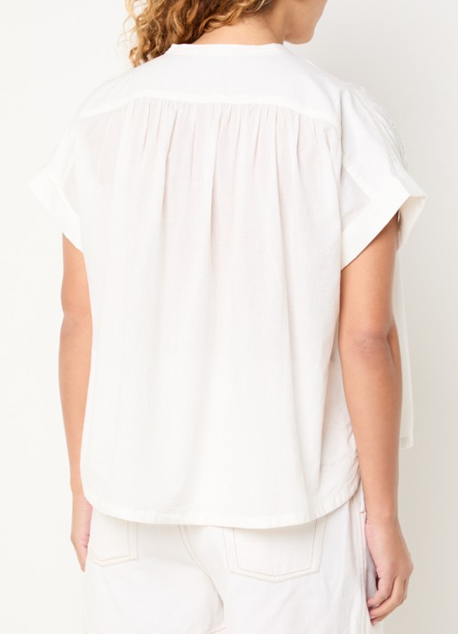 by-bar Ally blouse met borduring - achterkant 3 gebroken wit