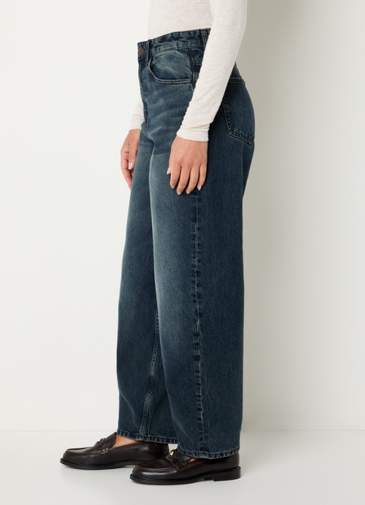 by-bar Baloe high waist wide fit jeans met donkere wassing - detail 5 indigo