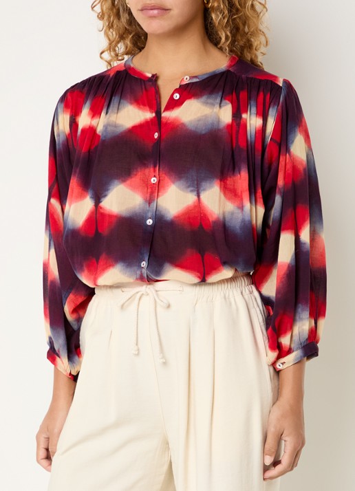 by-bar Becky blouse met print en ballonmouw