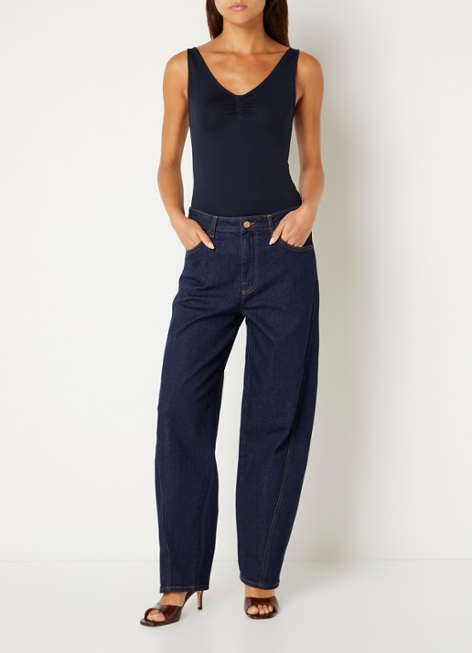 by-bar Begum high waist balloon fit jeans met donkere wassing - voorkant 2 jeans
