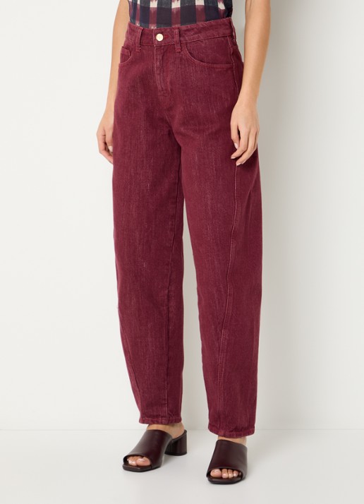 by-bar Begum high waist balloon fit jeans met gekleurde wassing