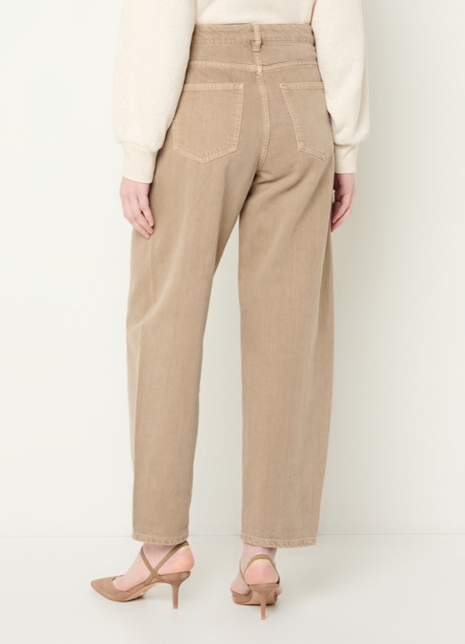 by-bar Begum high waist straight leg jeans met gekleurde wassing - achterkant 3 zand