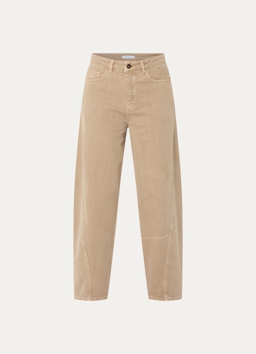 by-bar Begum high waist straight leg jeans met gekleurde wassing - voorkant zand
