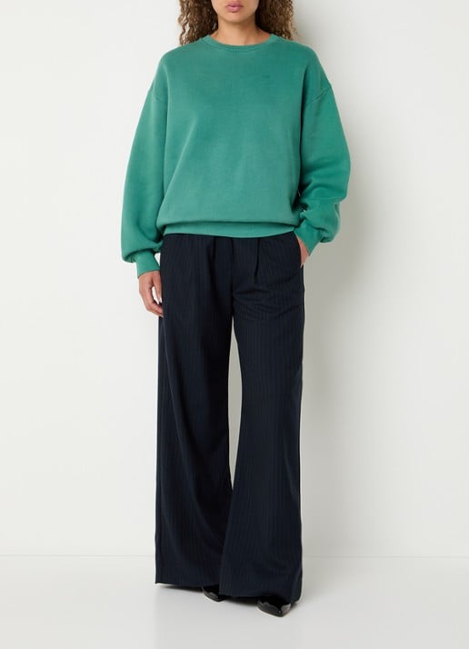 by-bar Benji high waist loose fit palazzo broek met steekzakken - voorkant 4 donkerblauw