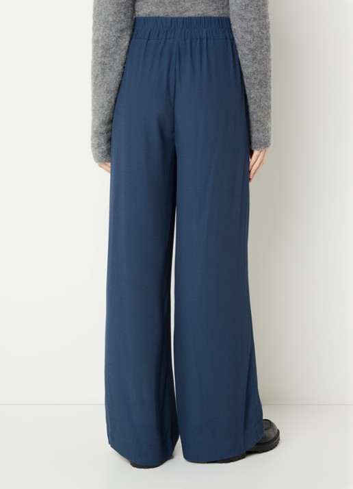 by-bar Benji high waist wide fit pantalon met steekzakken - achterkant 3 indigo