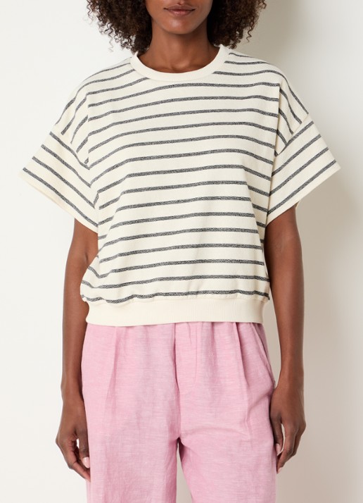 by-bar Bobbi fijngebreide top met streepprint