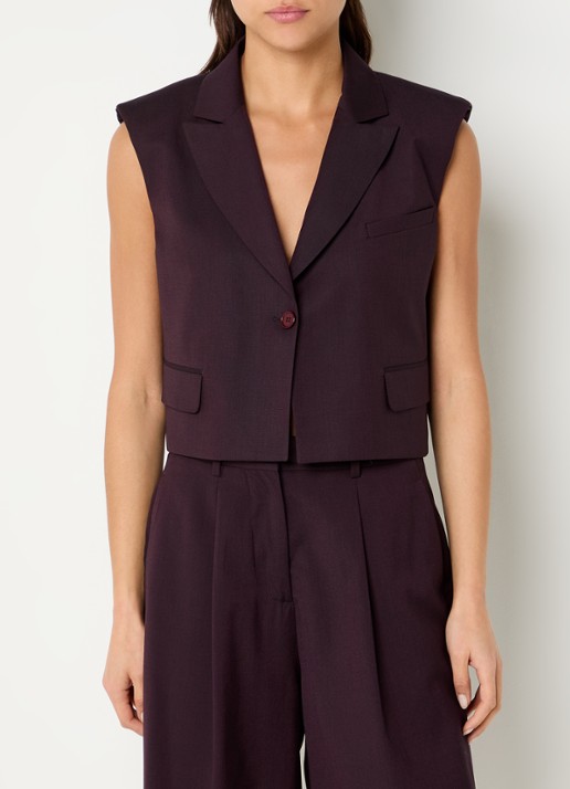 by-bar Bobi cropped gilet met borst- en klepzakken