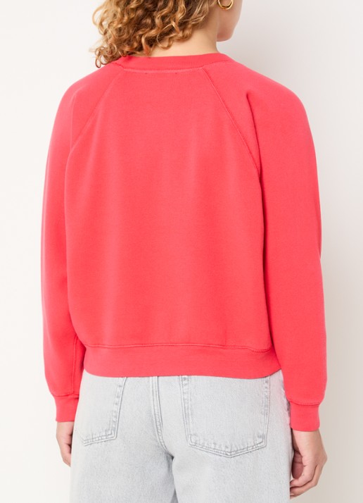 by-bar Carrie sweater met borduring - achterkant 2 koraalrood