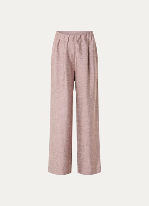 by-bar Celin high waist loose fit broek met gemêleerd dessin - voorkant 3 oudroze