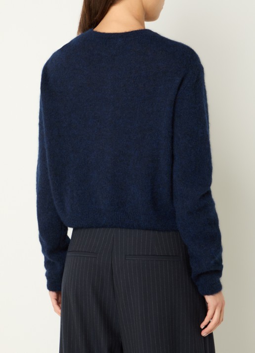 by-bar Cleo fijngebreid vest in alpaca wolblend - achterkant 4 donkerblauw