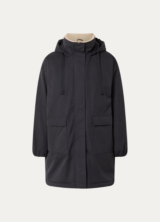 by-bar Dean parka met klepzakken - voorkant 3 zwart