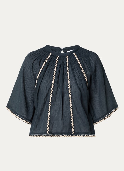 by-bar Emmi tuniek met borduring - voorkant 3 antraciet