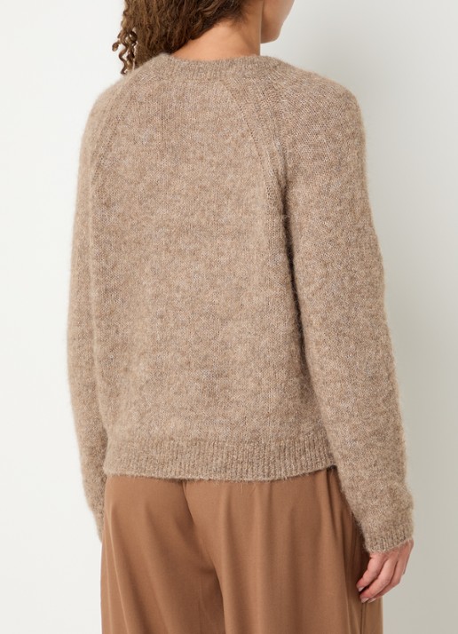 by-bar Falon grofgebreid vest in alpaca wolblend - achterkant 4 zand