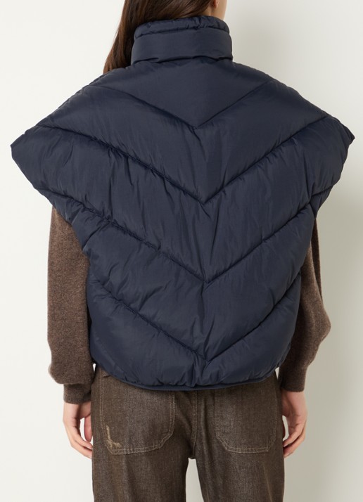 by-bar Franky bodywarmer met steekzakken - achterkant donkerblauw